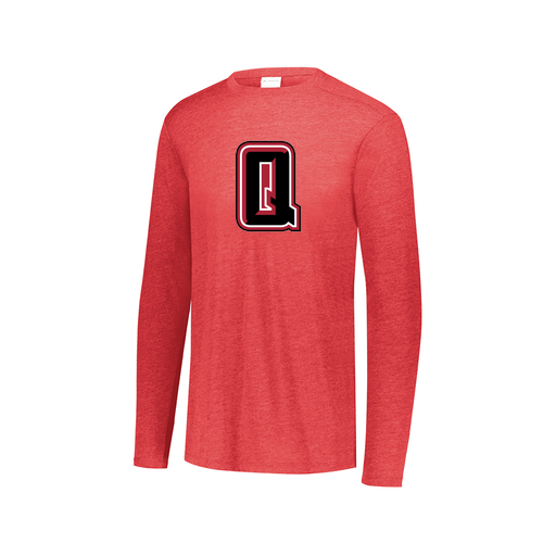 [FTLCUBRD-AXS-LOGO2] Decker Men's Tri-Blend T-Shirt - Long Sleeve (Adult XS, Red, Logo 2)