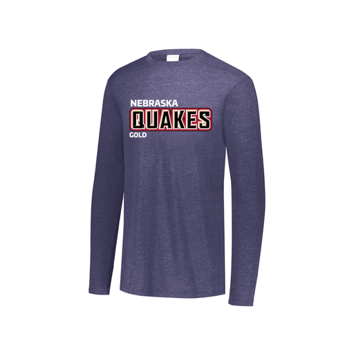 [FTLCUBNV-YS-LOGO3] Decker Youth Tri-Blend T-Shirt - Long Sleeve (Youth S, Navy, Logo 3)