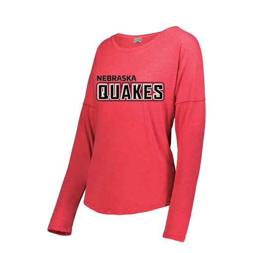 [FTLCUBRD-FAXS-LOGO1] Decker Women's Tri-Blend T-Shirt - Long Sleeve (Female Adult XS, Red, Logo 1)
